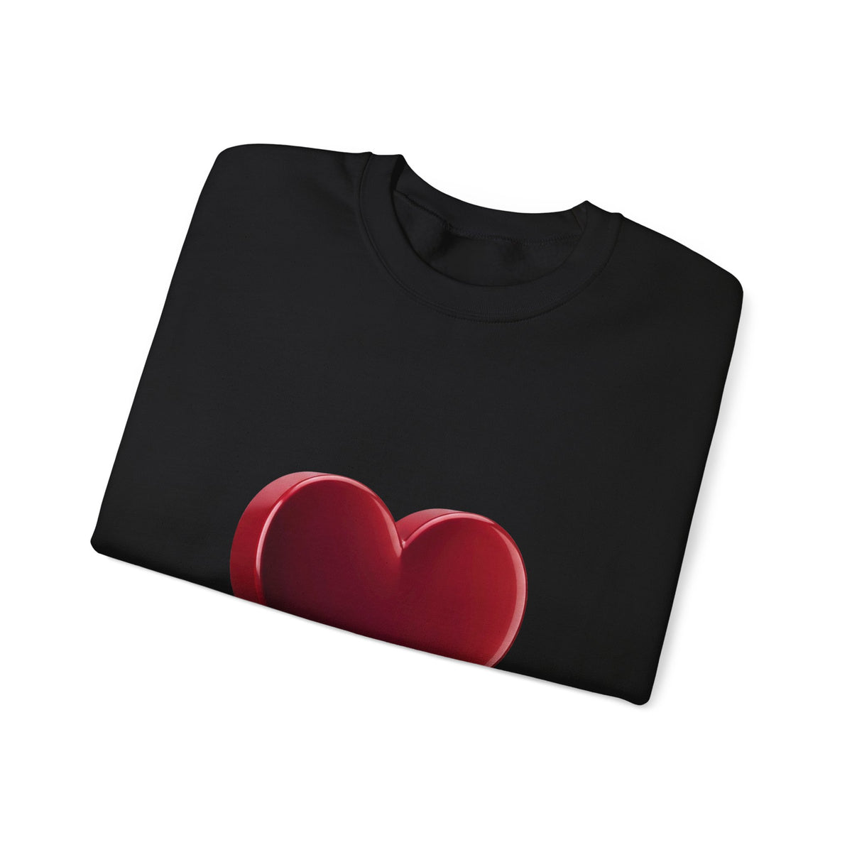 Heart Graphic Sweatshirt — Minimal 3D Red Heart Crewneck for Valentine’s & Everyday Wear