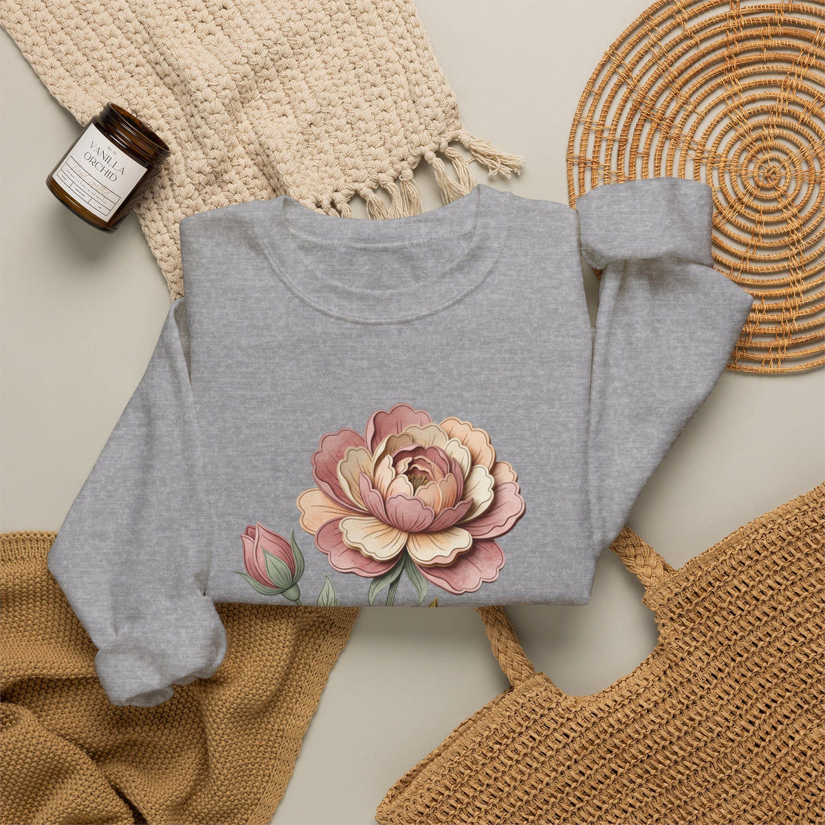 Floral Rose Crewneck Sweatshirt