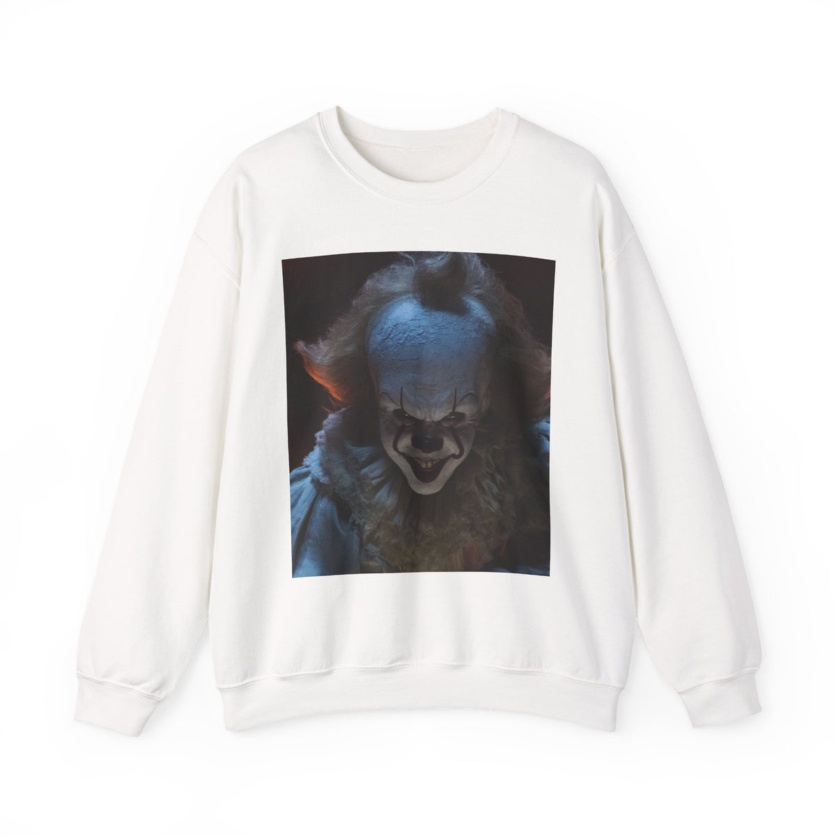 Horror Clown Crewneck Sweatshirt — Scary Pennywise Portrait