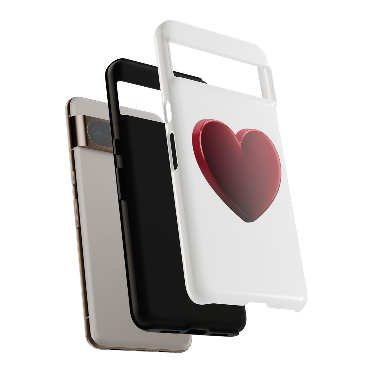Heart Tough Phone Case - Red 3D Heart Protective Phone Case