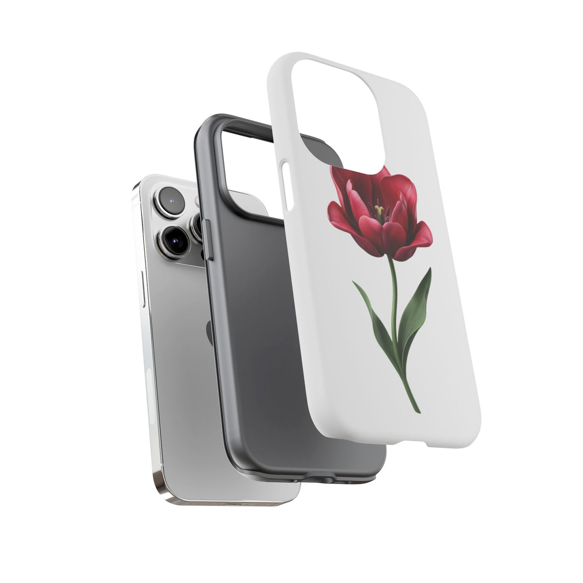 Tulip Floral Tough Phone Case – Protective Blossom iPhone Cover