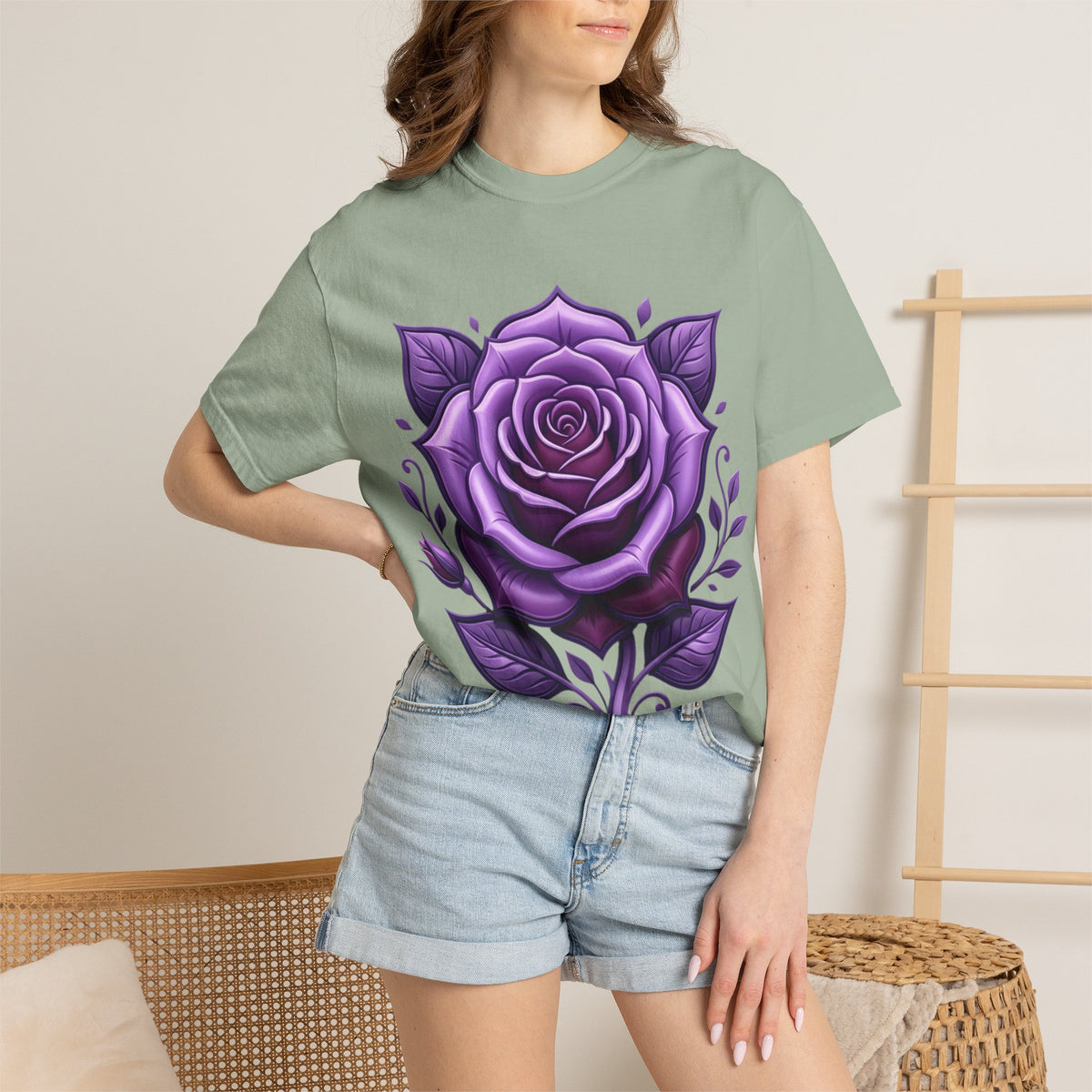 Purple Rose Graphic T-Shirt