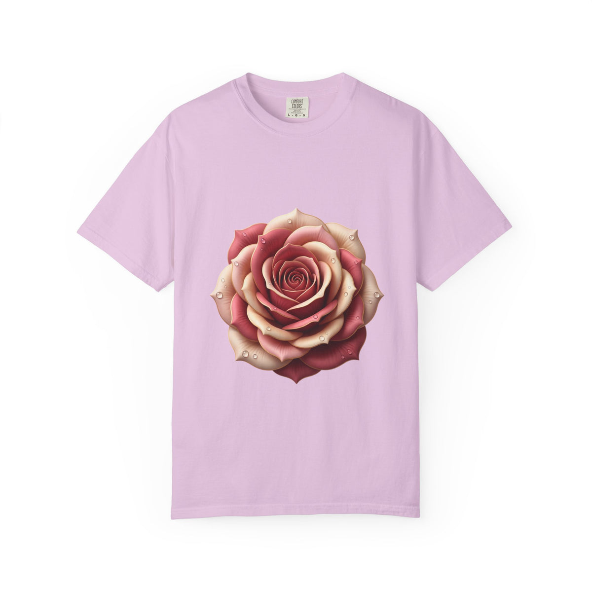 Rose Bloom Graphic T-Shirt — Realistic Pink Rose Floral Tee