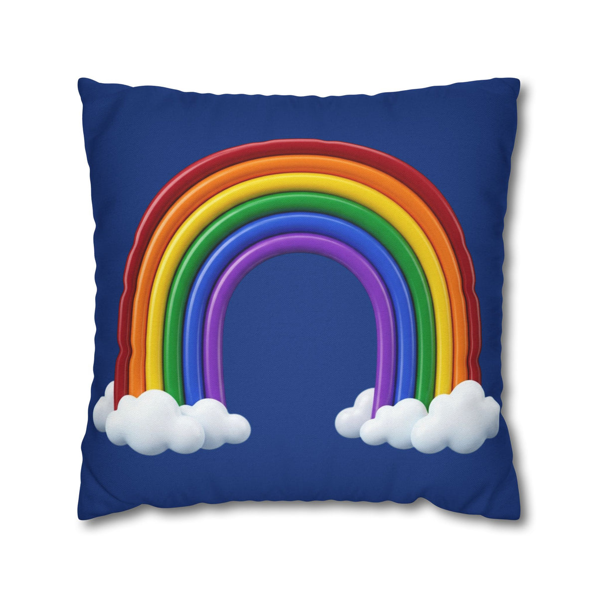 Rainbow Dark Blue Spun Polyester Square Pillowcase