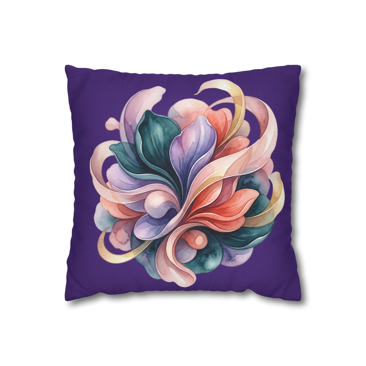 Floral Swirl Decorative Pillowcase — Abstract Blossom Accent for Living Room & Bedroom