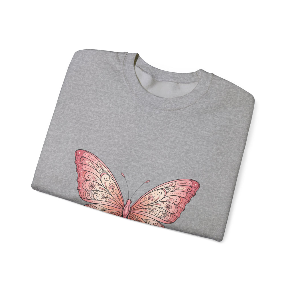 Pink Watercolor Butterfly Crewneck Sweatshirt