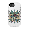 Geometric Star Phone Case — Teal & Earthtone Mandala Design