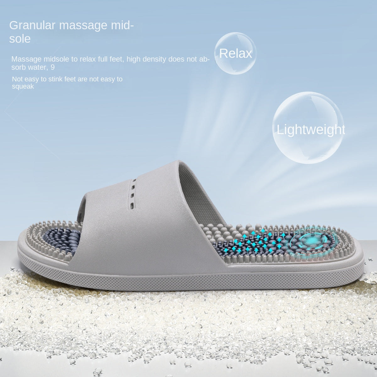Massage Slippers Non-Slip Bath Massaging Reflexology Sandals PVC Slippers