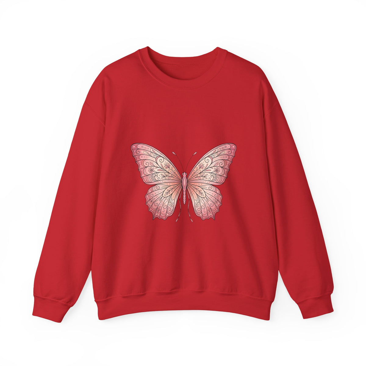 Pink Watercolor Butterfly Crewneck Sweatshirt