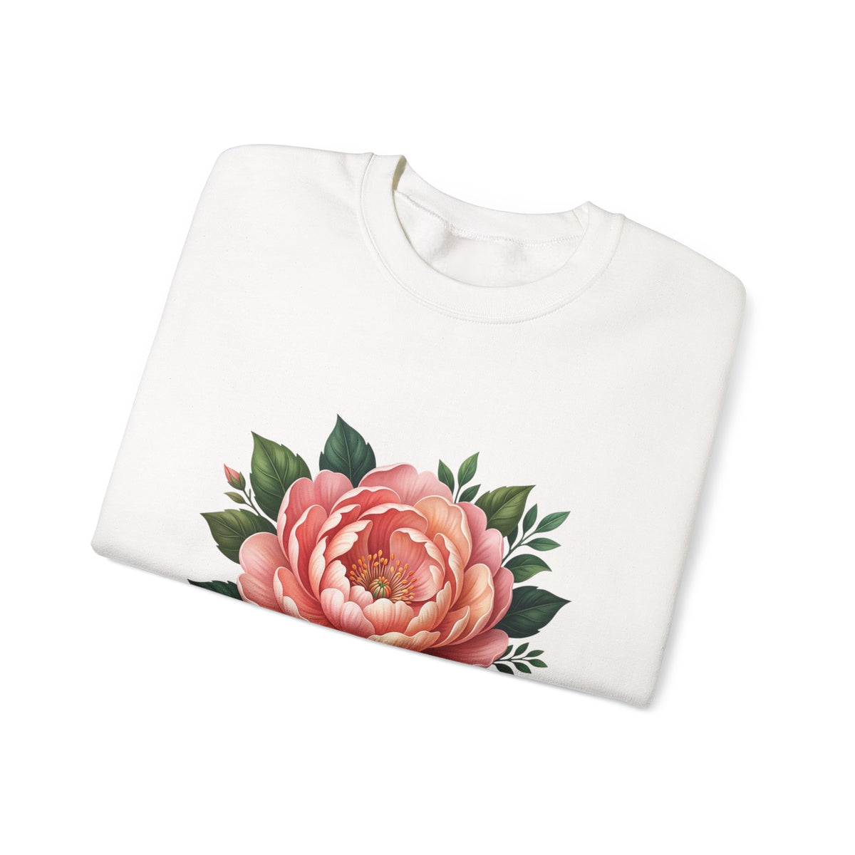 Floral Peony Crewneck Sweatshirt — Vintage Pink Flower Pullover