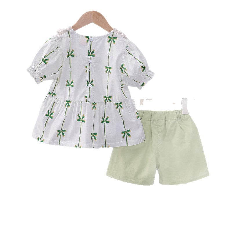 Children's summer short sleeved shorts two-piece set for babies