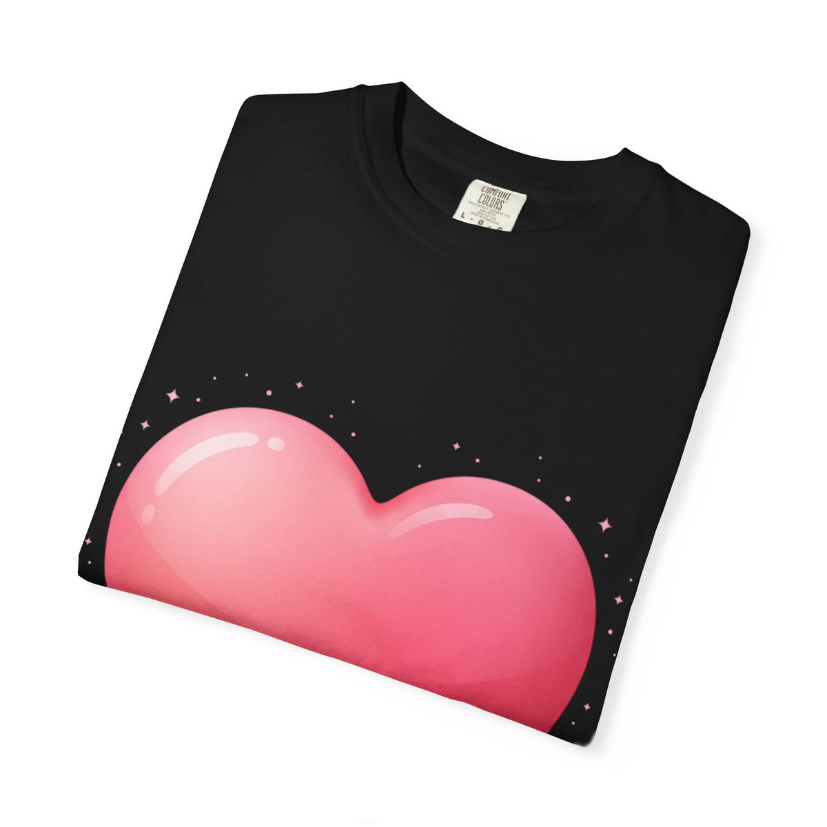 Pink Heart Unisex Garment-Dyed T-shirt