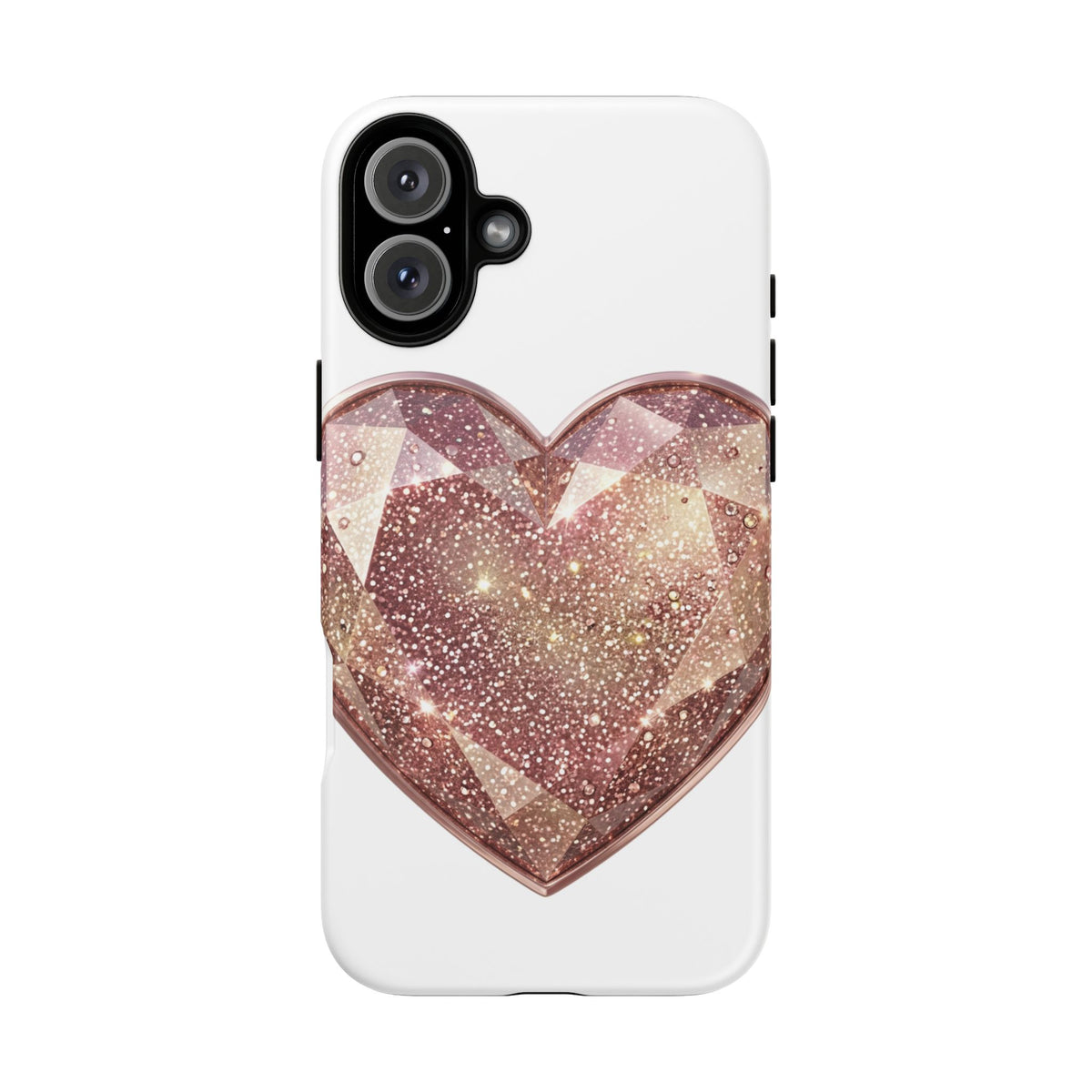 Rose Gold Glitter Crystal Heart Phone Case