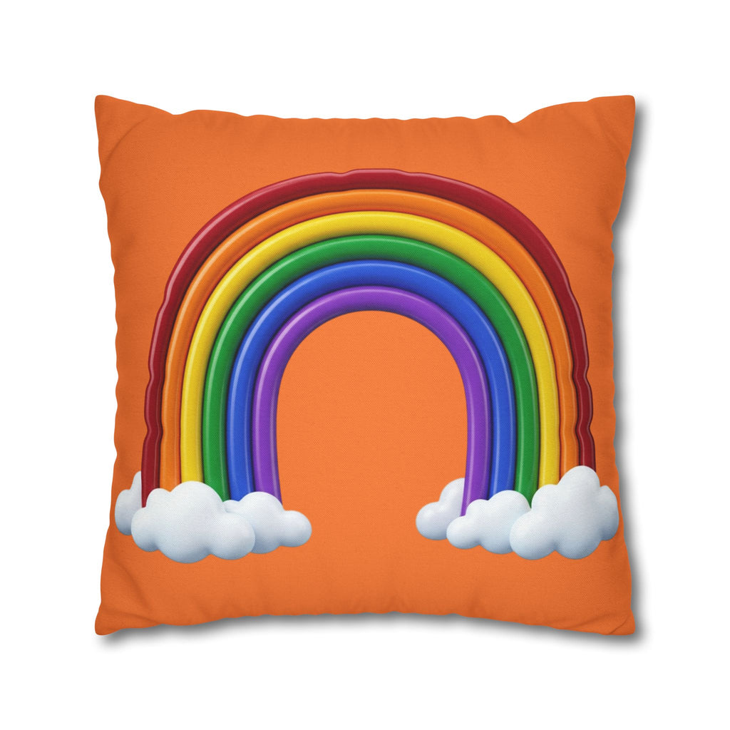 Rainbow Orange Spun Polyester Square Pillowcase