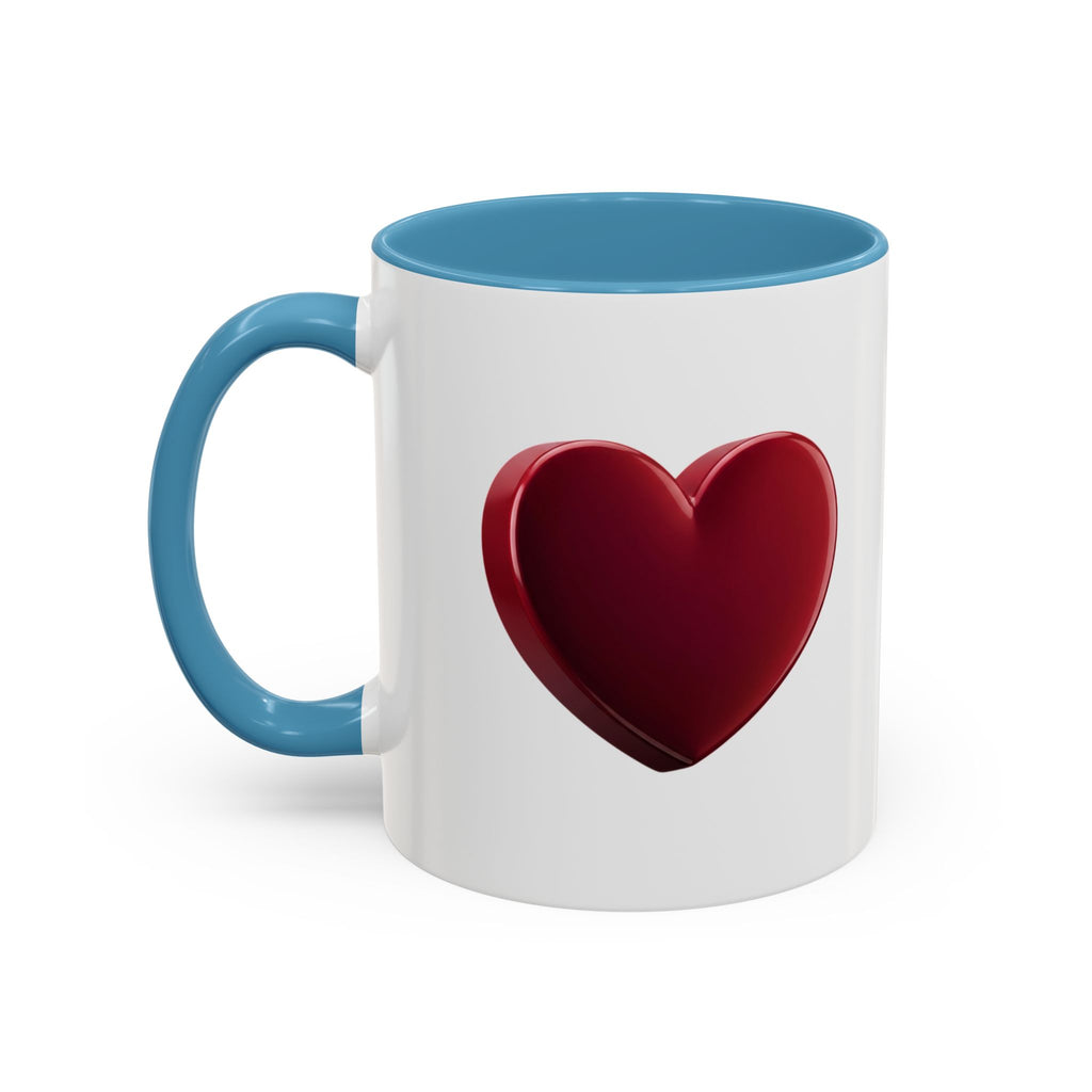 Heart Accent Coffee Mug – Red 3D Heart Design, Valentine’s Day Gift