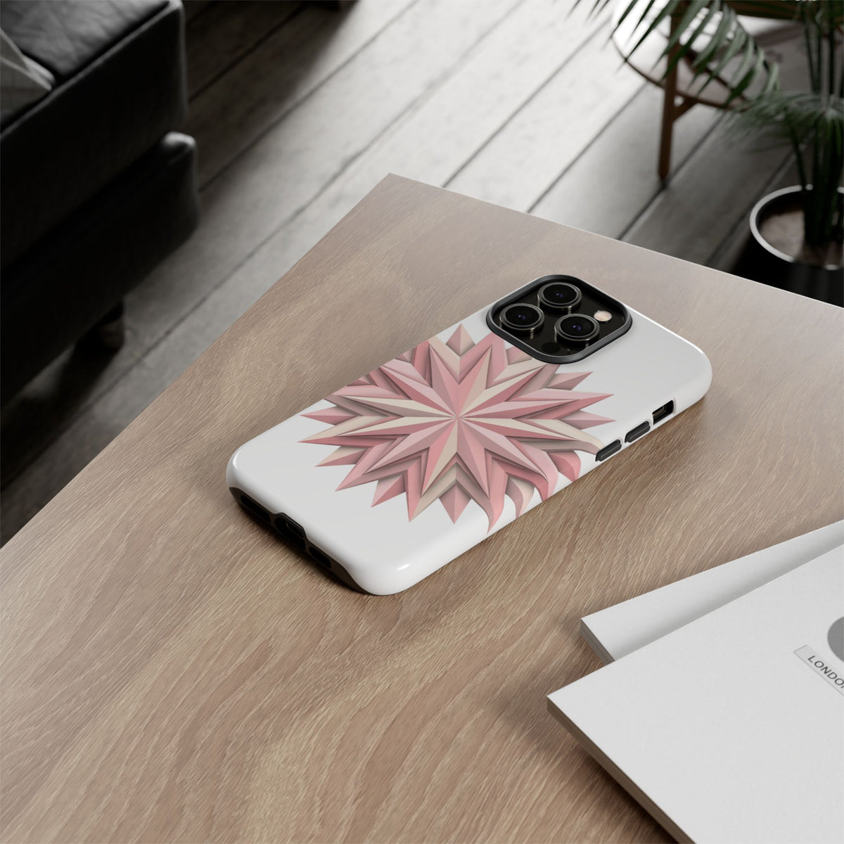 Pink Geometric Star Phone Case — Tough Protective iPhone Cover