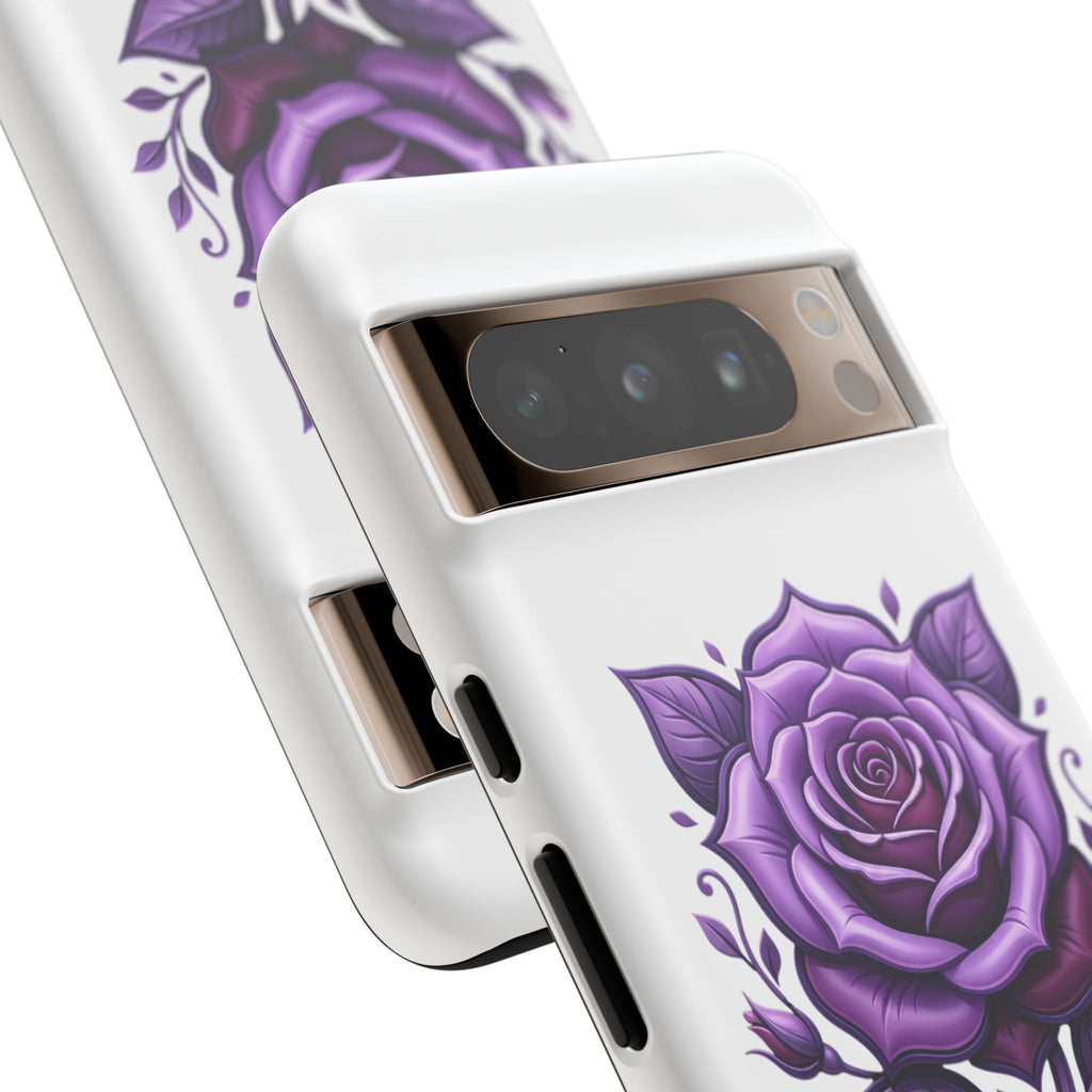 Purple Rose Tough Phone Case — Floral Protective Phone Cover