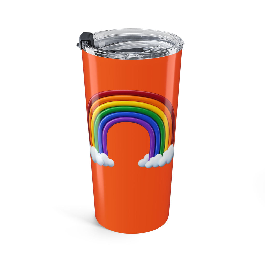 20oz Rainbow Tumbler — Bright Orange Stainless Steel Travel Cup