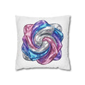 3D Glitter Design White Spun Polyester Square Pillowcase