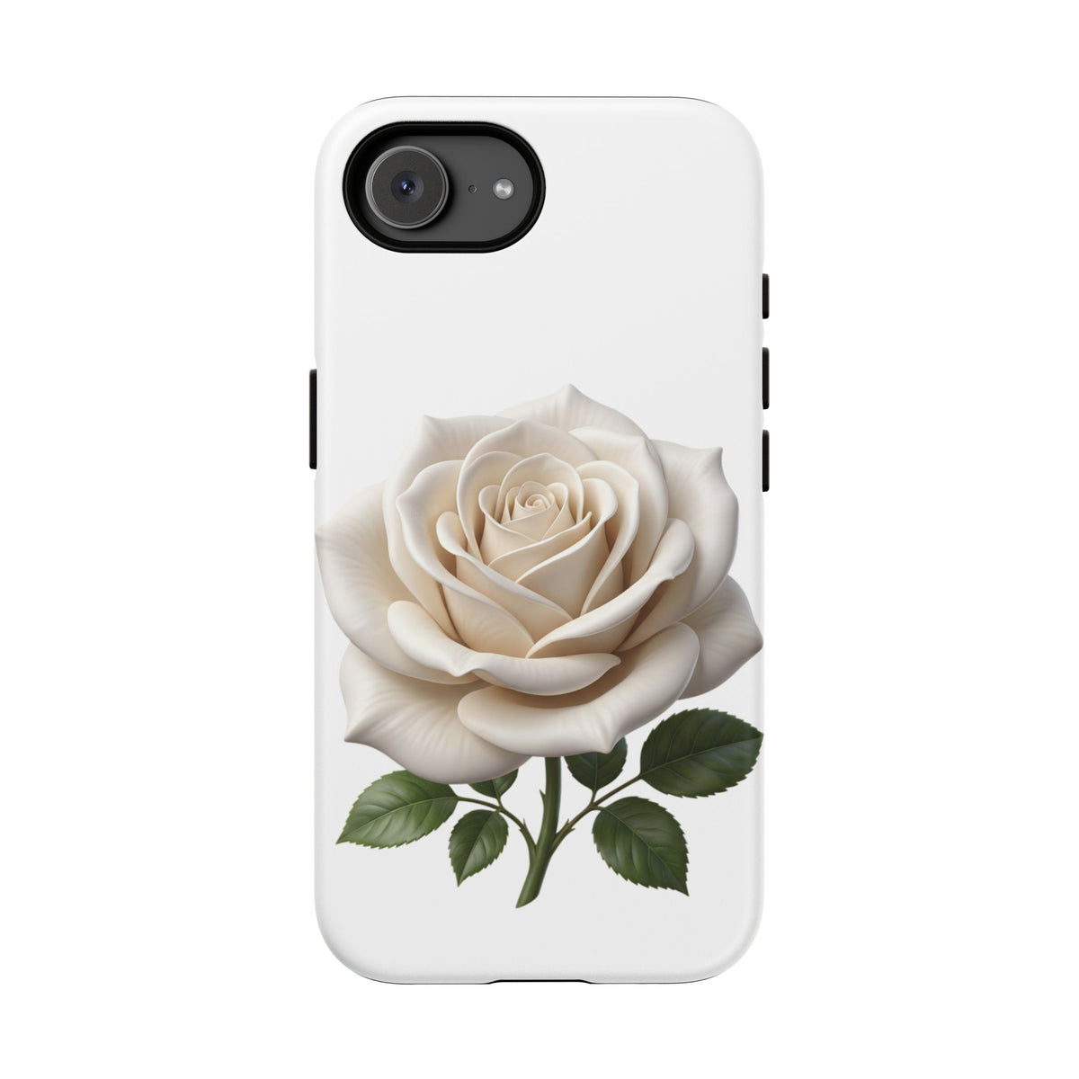 White Rose Tough Phone Case – Elegant Floral Protective Cover