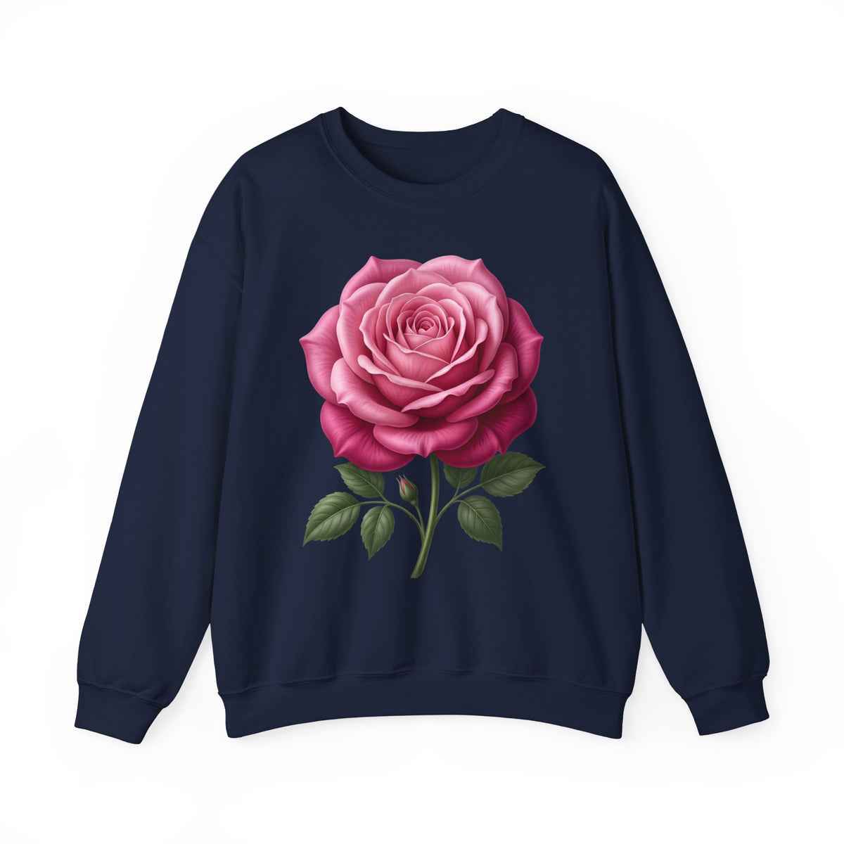 Rose Graphic Sweatshirt — Vintage Pink Rose Floral Crewneck
