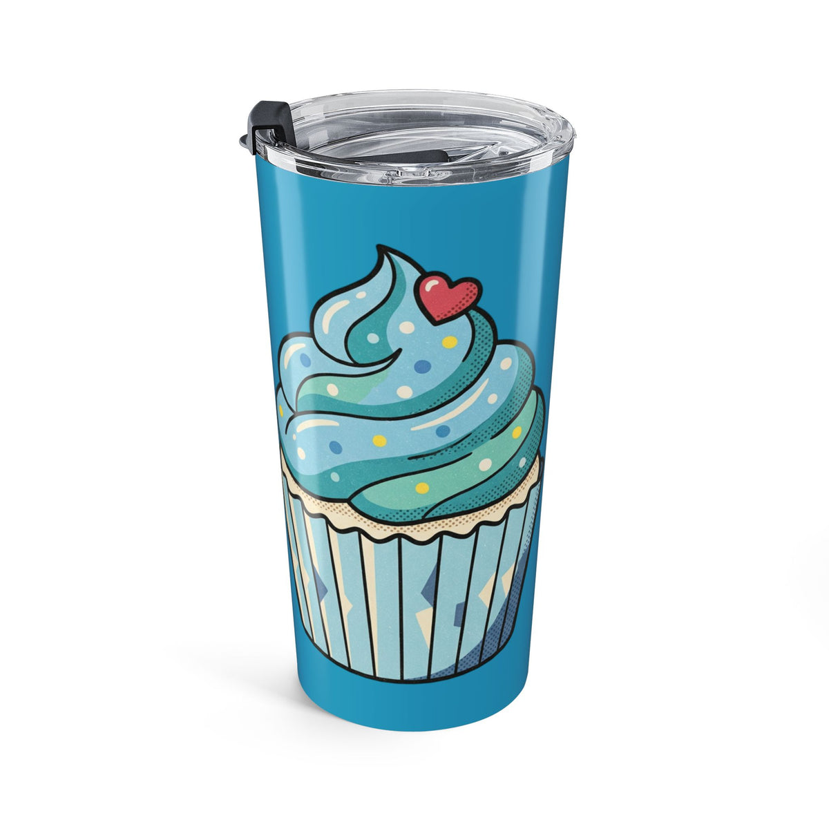 Blue Cupcake 20oz Tumbler Turquoise — Insulated Travel Cup with Cute Dessert Design