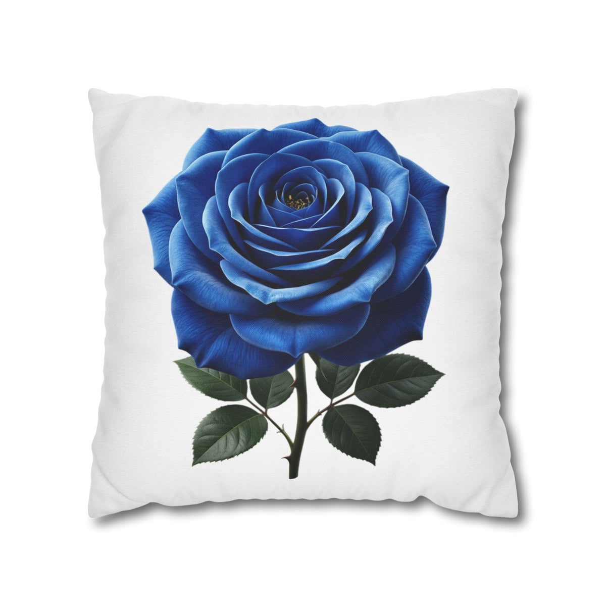 Blue Rose Spun Polyester Square Pillowcase