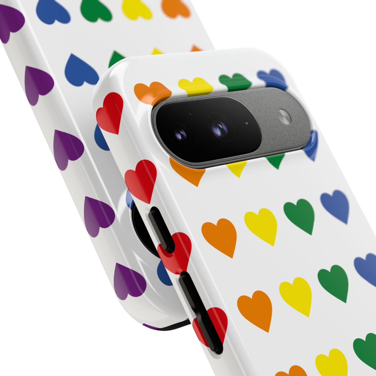 Rainbow Heart Tough Phone Case — Pride Pattern Protective Cover