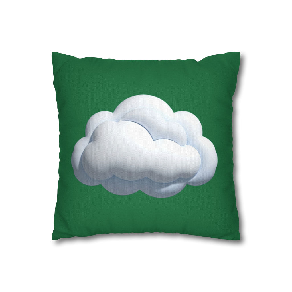 Cloud Graphic Pillowcase — Dark Green Decorative Throw Pillow Cover