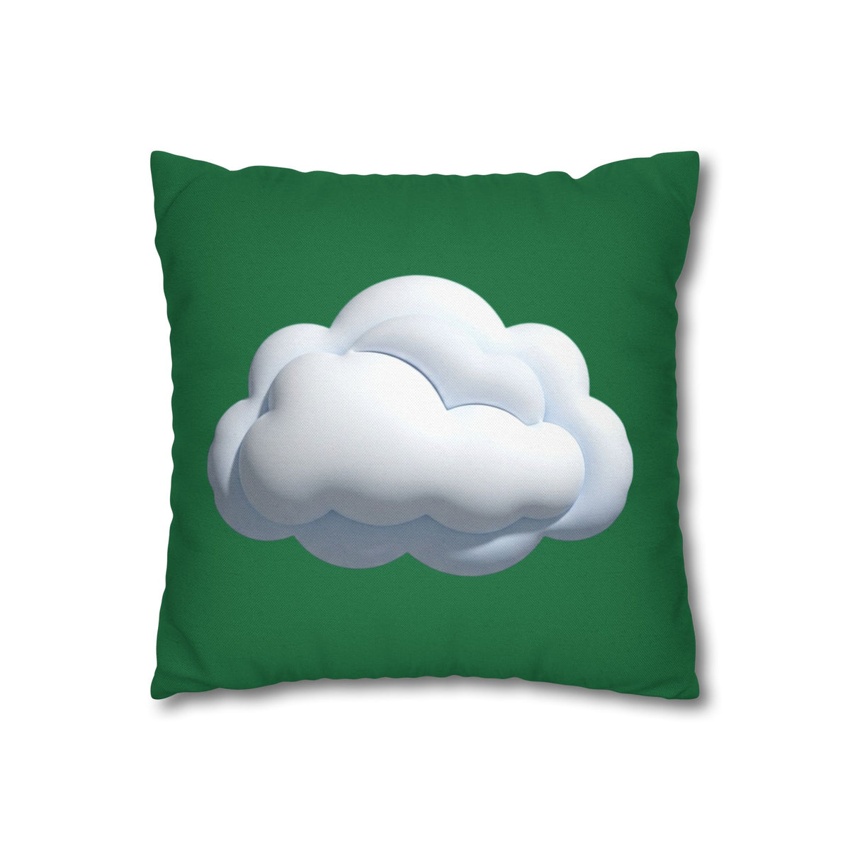 Cloud Graphic Pillowcase — Dark Green Decorative Throw Pillow Cover