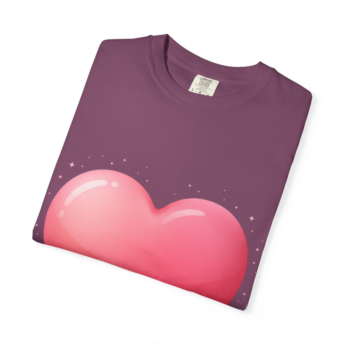 Pink Heart Unisex Garment-Dyed T-shirt