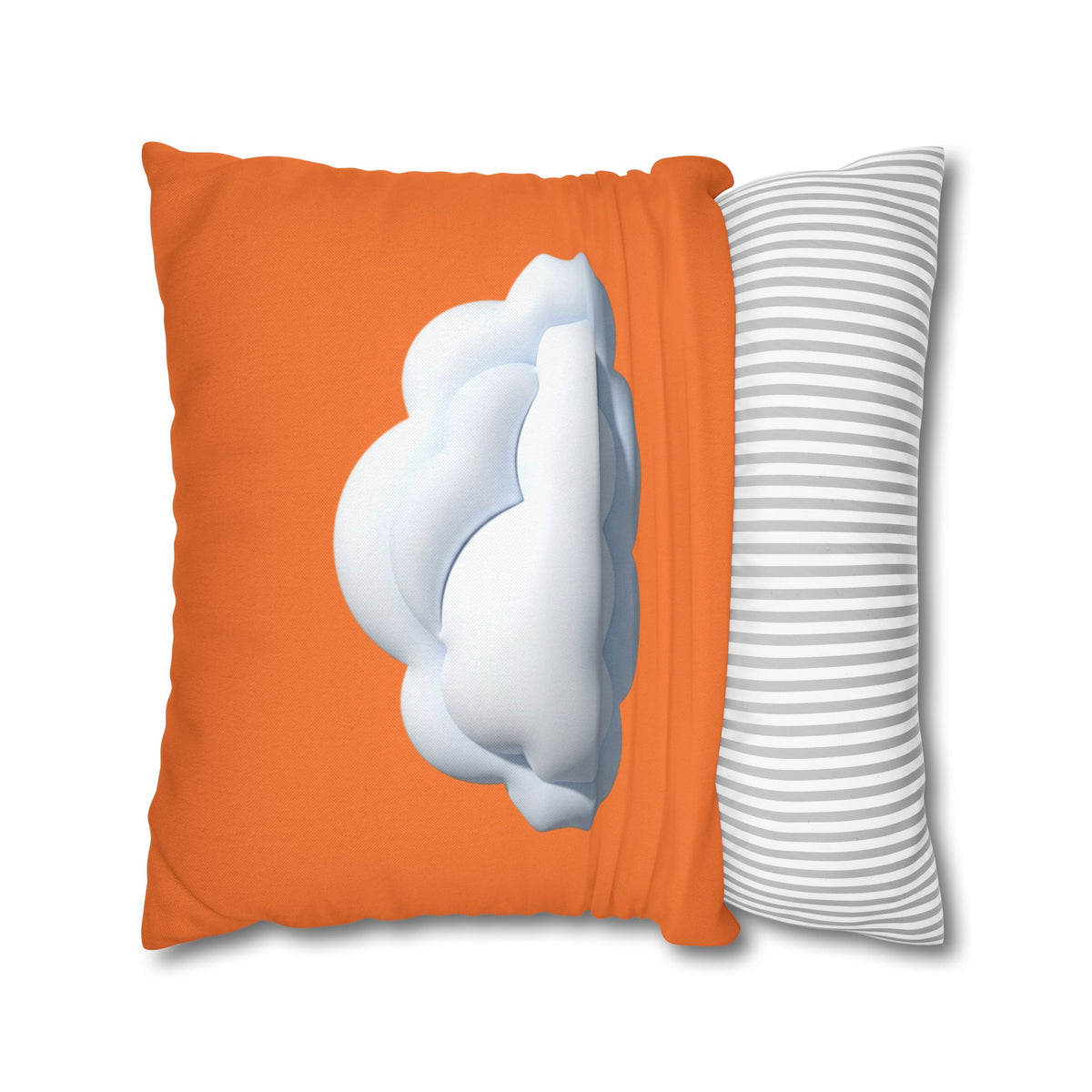 Cloud Graphic Orange Pillowcase — Orange Decorative Throw Pillow Cover