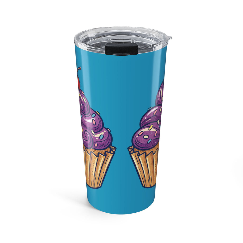 20oz Cup with Purple Cupcake Design — Insulated Travel Tumbler- Turquoise