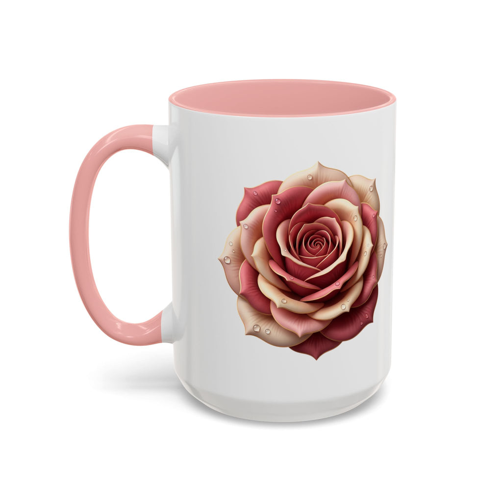 Rose Waterdrop Accent Coffee Mug — Floral 11/15oz
