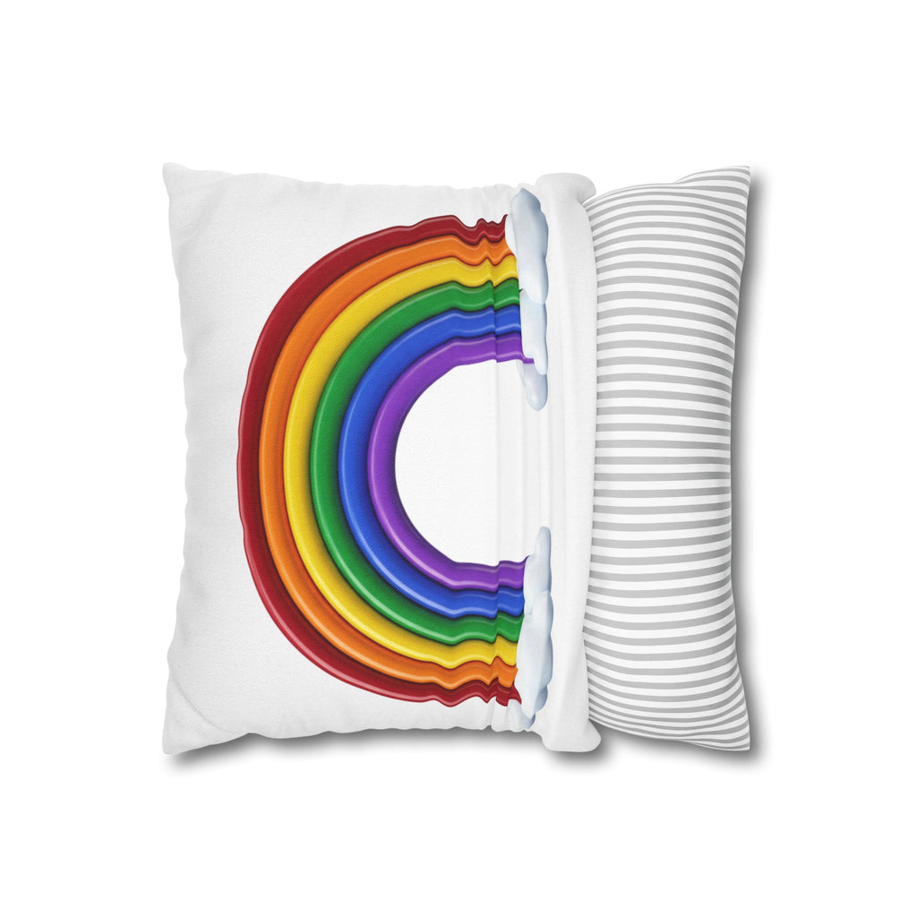 Rainbow Spun Polyester Square Pillowcase