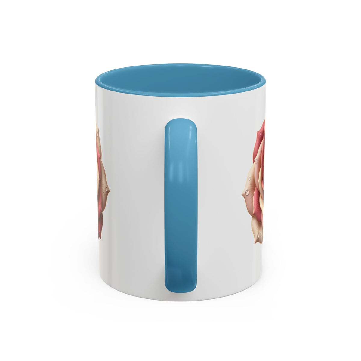 Rose Waterdrop Accent Coffee Mug — Floral 11/15oz