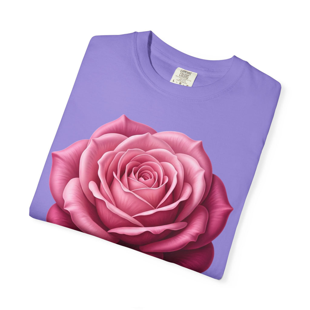 Vintage Pink Rose T-Shirt — Botanical Floral Graphic Tee