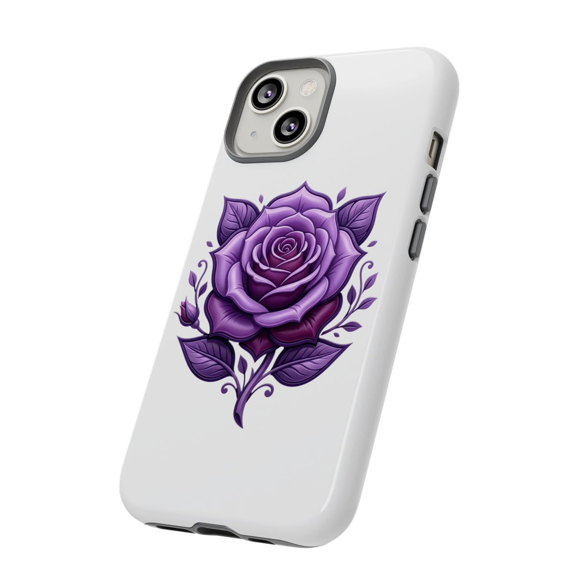 Purple Rose Tough Phone Case — Floral Protective Phone Cover