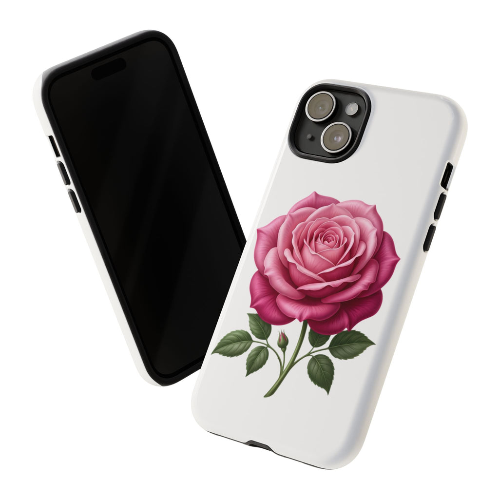 Pink Rose Tough Phone Case — Floral Protective iPhone Cover
