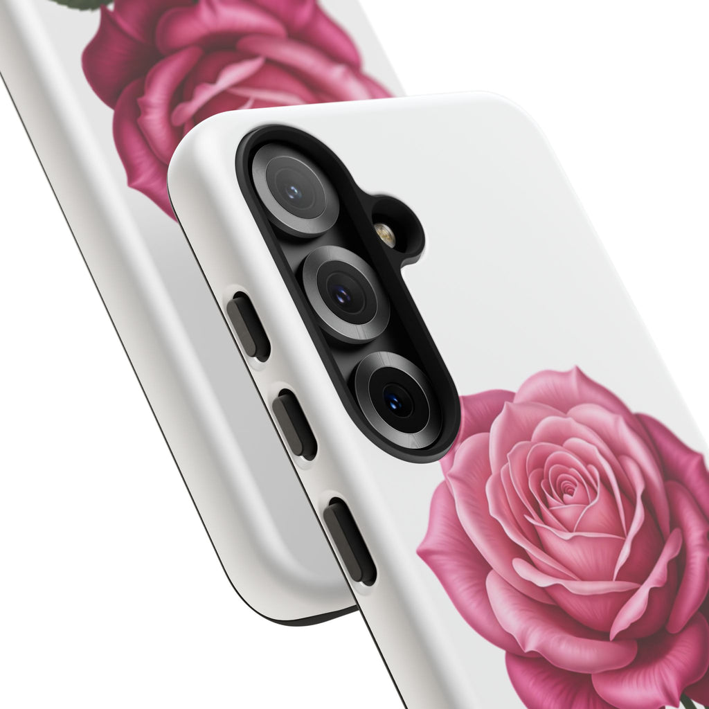 Pink Rose Tough Phone Case — Floral Protective iPhone Cover