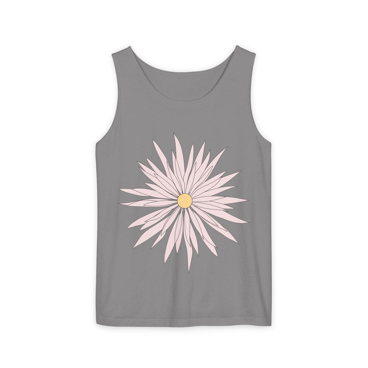 Dainty Pink Daisy Tank Top — Floral Graphic Summer Tank