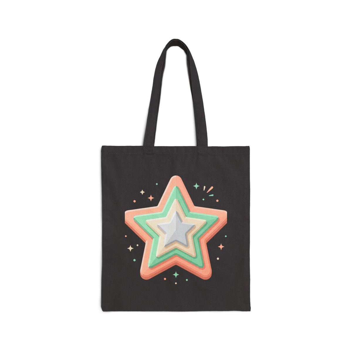 Star Design Cotton Canvas Tote Bag
