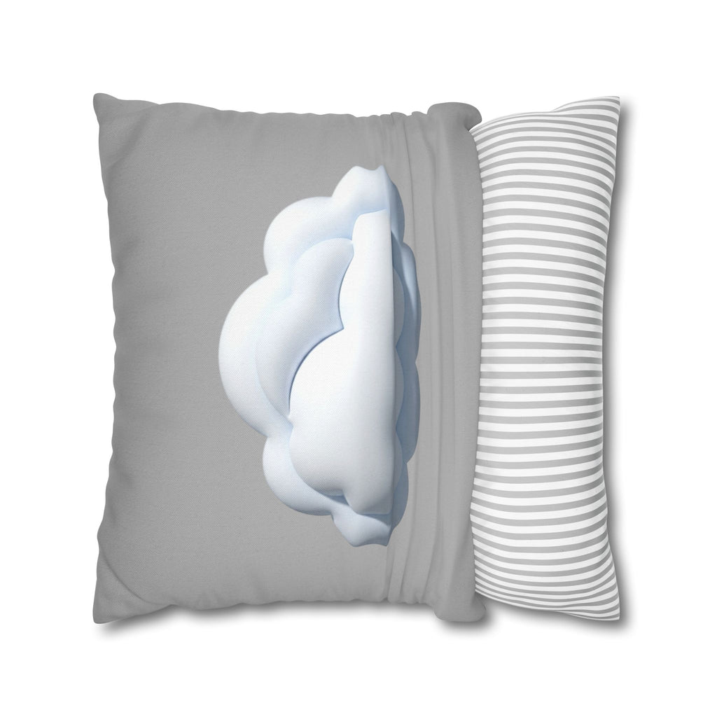 Cloud Throw Pillow Cover — Soft Light Gray Decorative Square Pillowcase