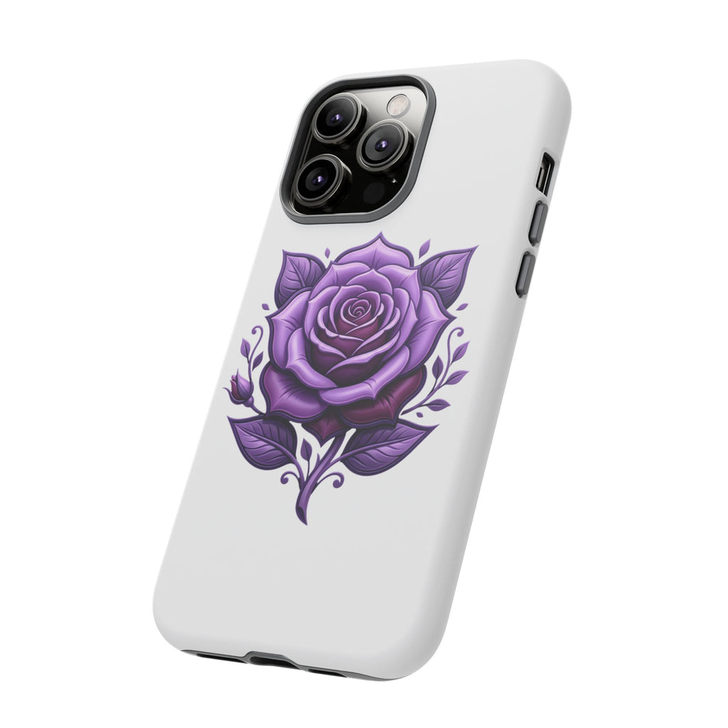 Purple Rose Tough Phone Case — Floral Protective Phone Cover