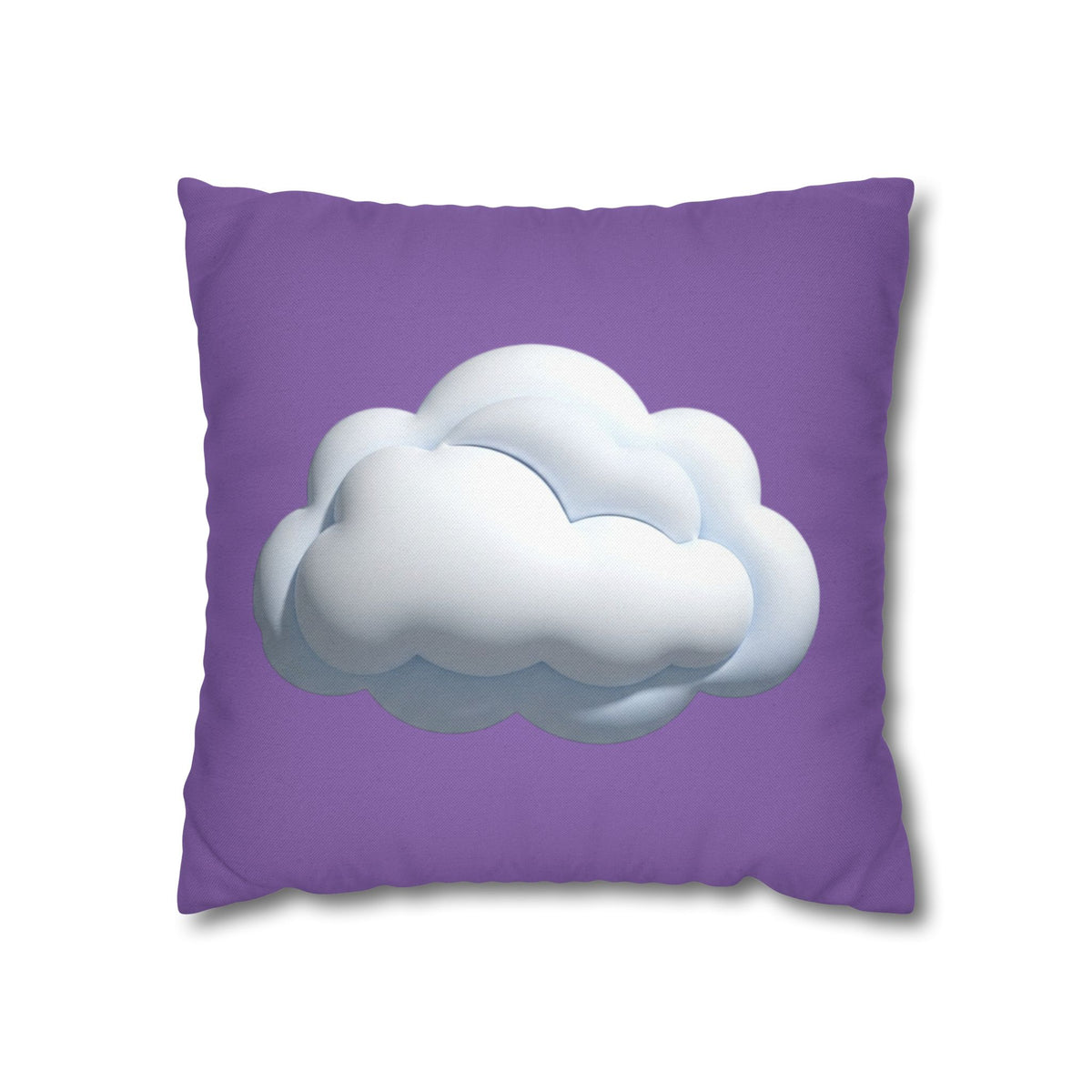 Cloud Graphic Pillowcase — Light Purple Decorative Square Throw Pillow