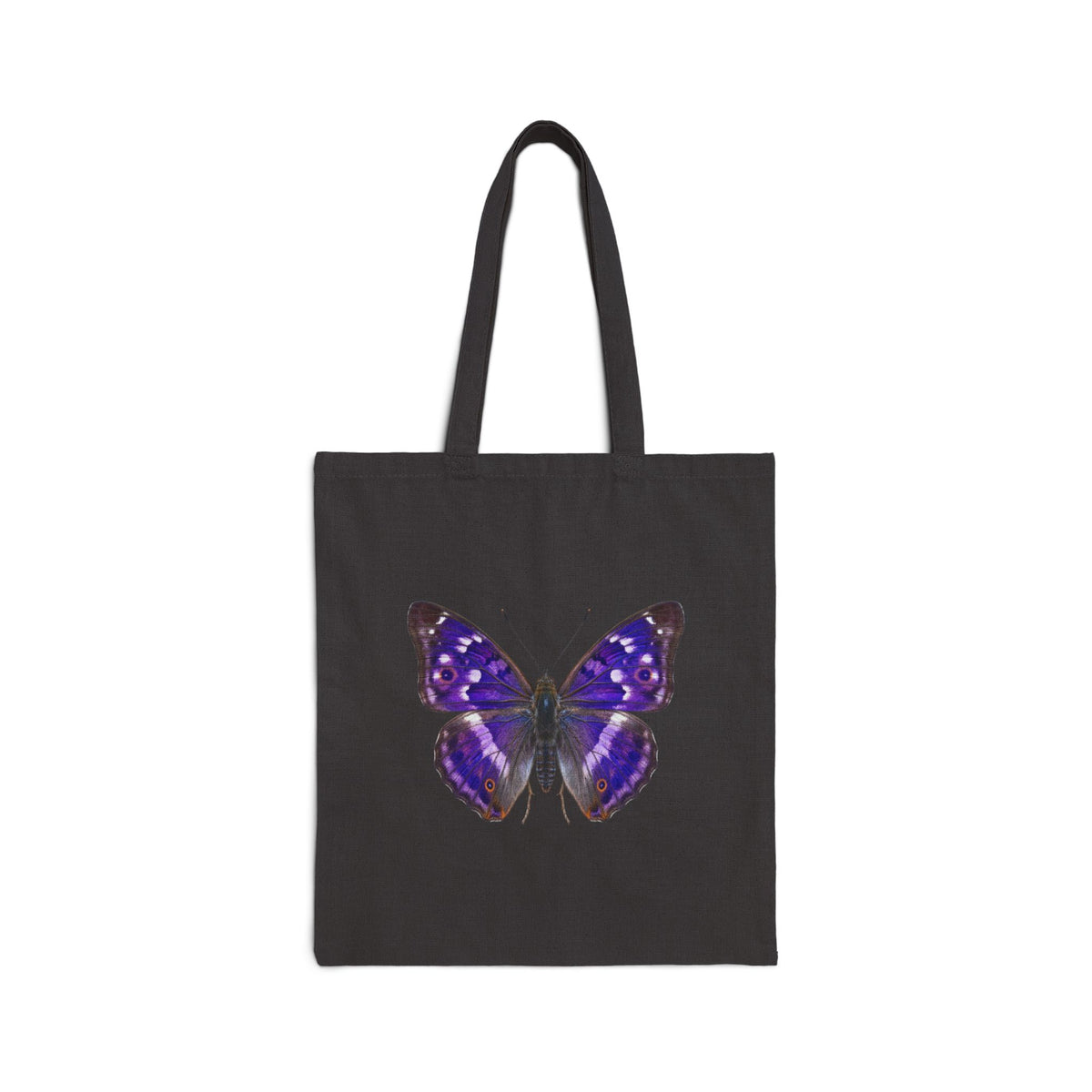 Purple Butterfly Canvas Tote Bag — Floral Nature Market Grocery Bag