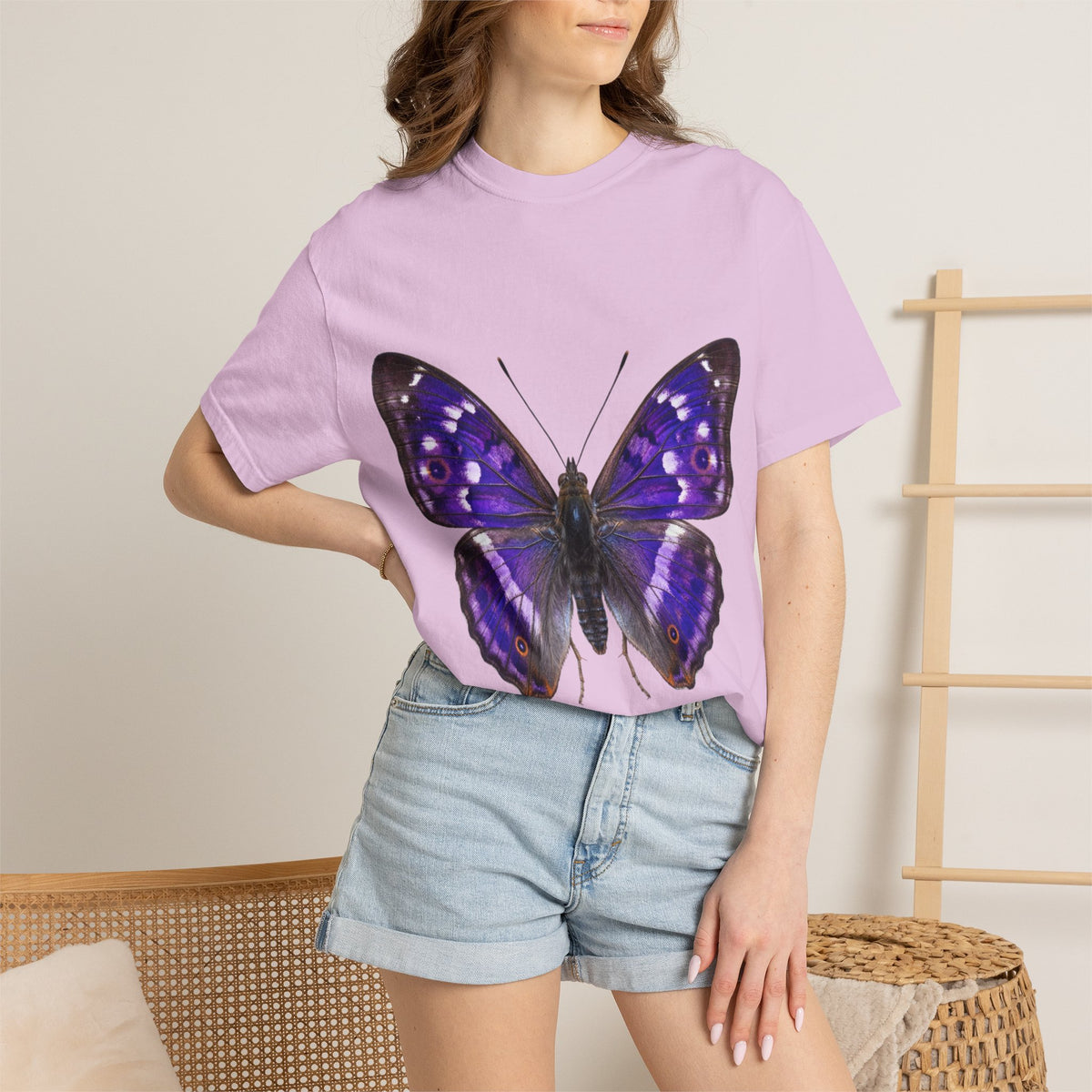 Purple Butterfly T-Shirt — Vibrant Vintage Moth Graphic Tee