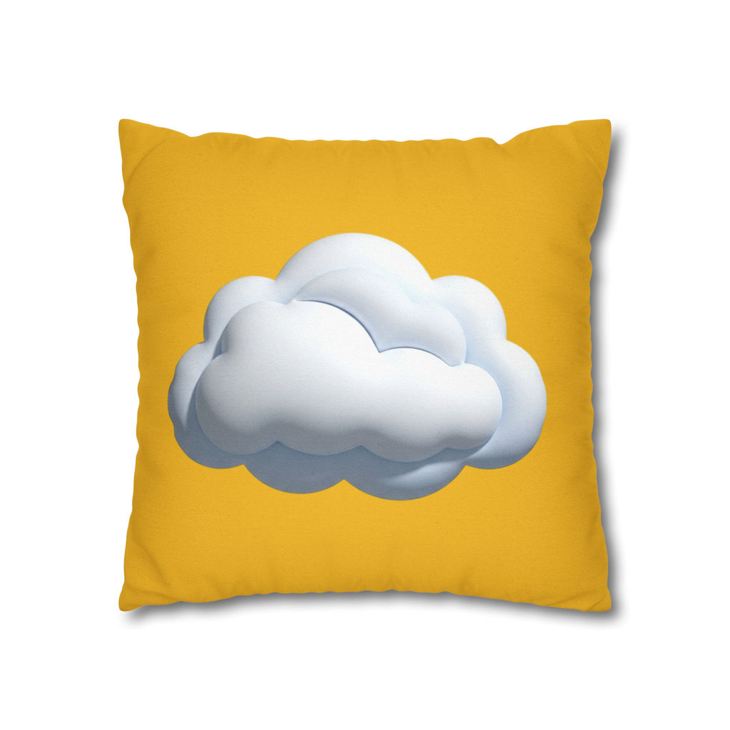 Yellow Cloud Decorative Pillowcase - Cute Fluffy Cloud Accent Cushion Cover
