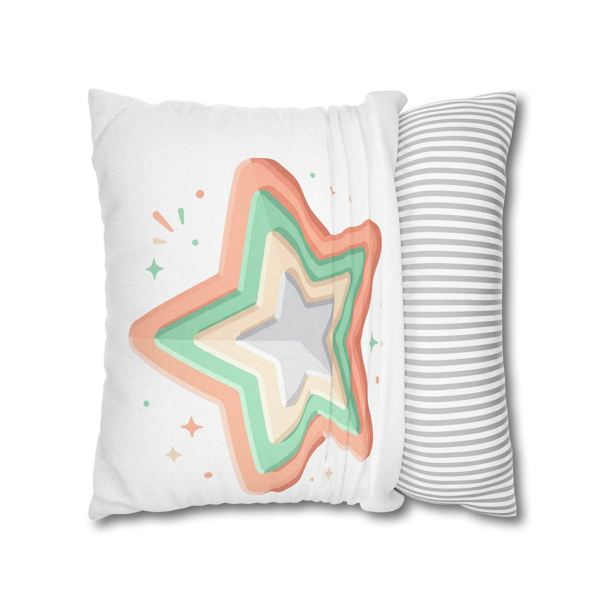 Star Shape Spun Polyester Square Pillowcase