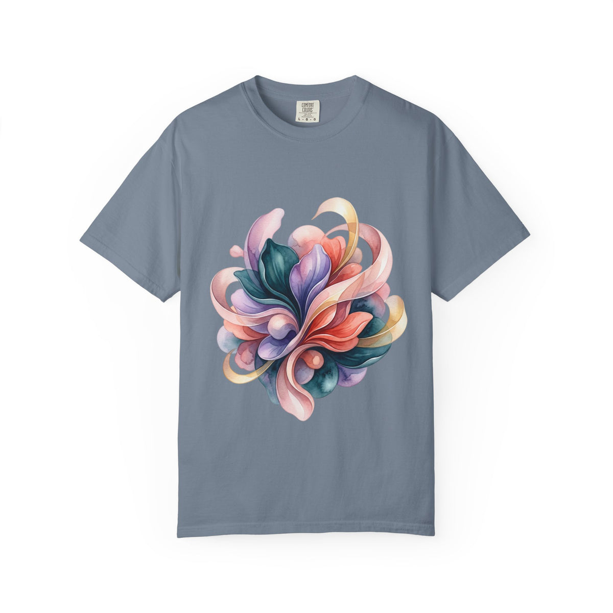 T-Shirt — Colorful Abstract Floral Swirl Graphic Tee
